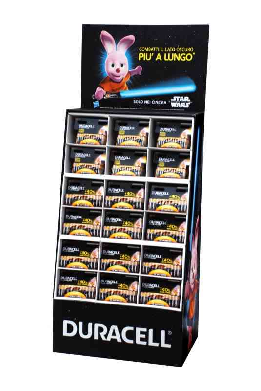 Espositore Duracell Plus Power di 252 blister da 12 pezzi