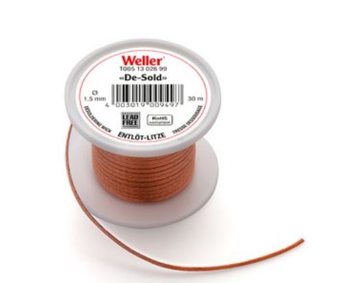 Treccia dissaldante 30 m bobina, larghezza 1,5 mm T0051302699 Weller