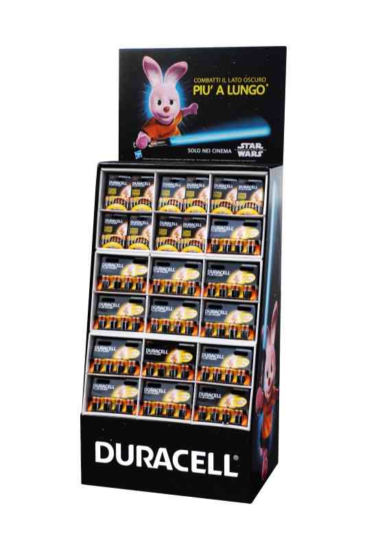 Espositore Duracell Ultra Power con 134 blister da 8 pile