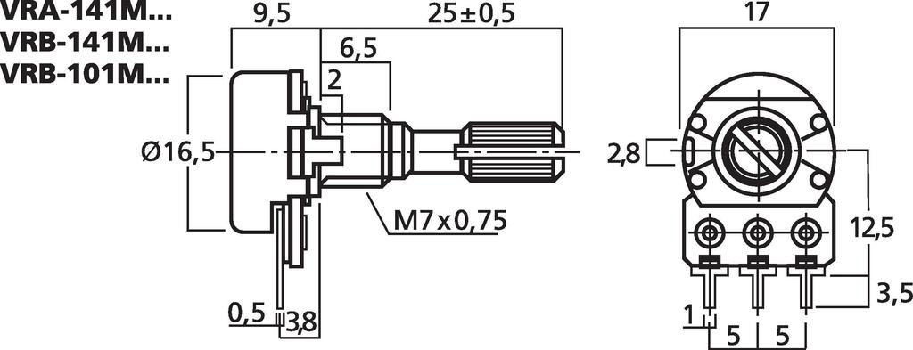 VRA-141M10 - potenziometro rotativo