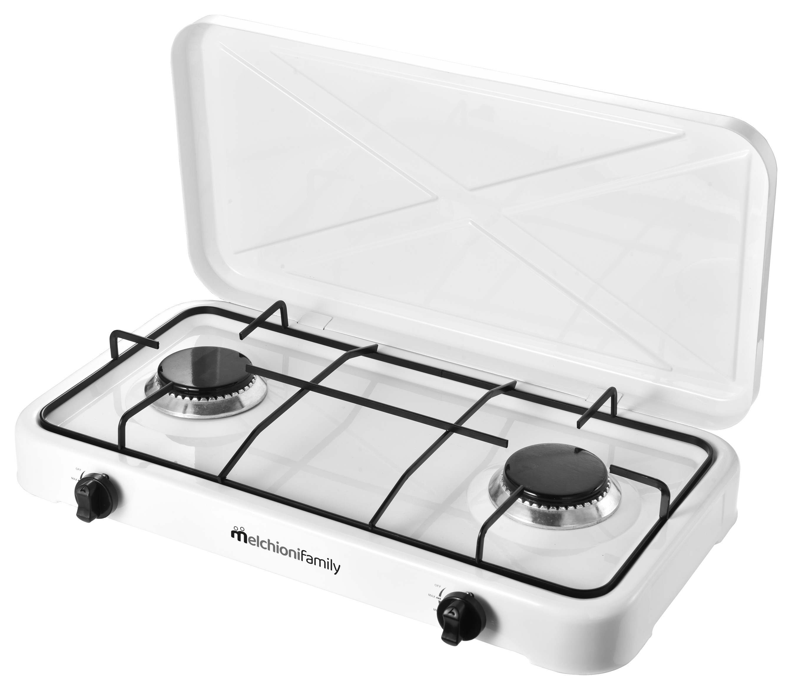 Fornello a gas MINERVA 2 NEW -  2 fuochi bianco