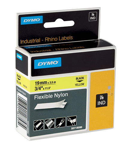 Rhino 19 Mm Nylon Flessibile Nero Su Giallo