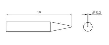 RT Micro Punta saldante, punta conica Ø 0,2 mm T0054460199N - Weller