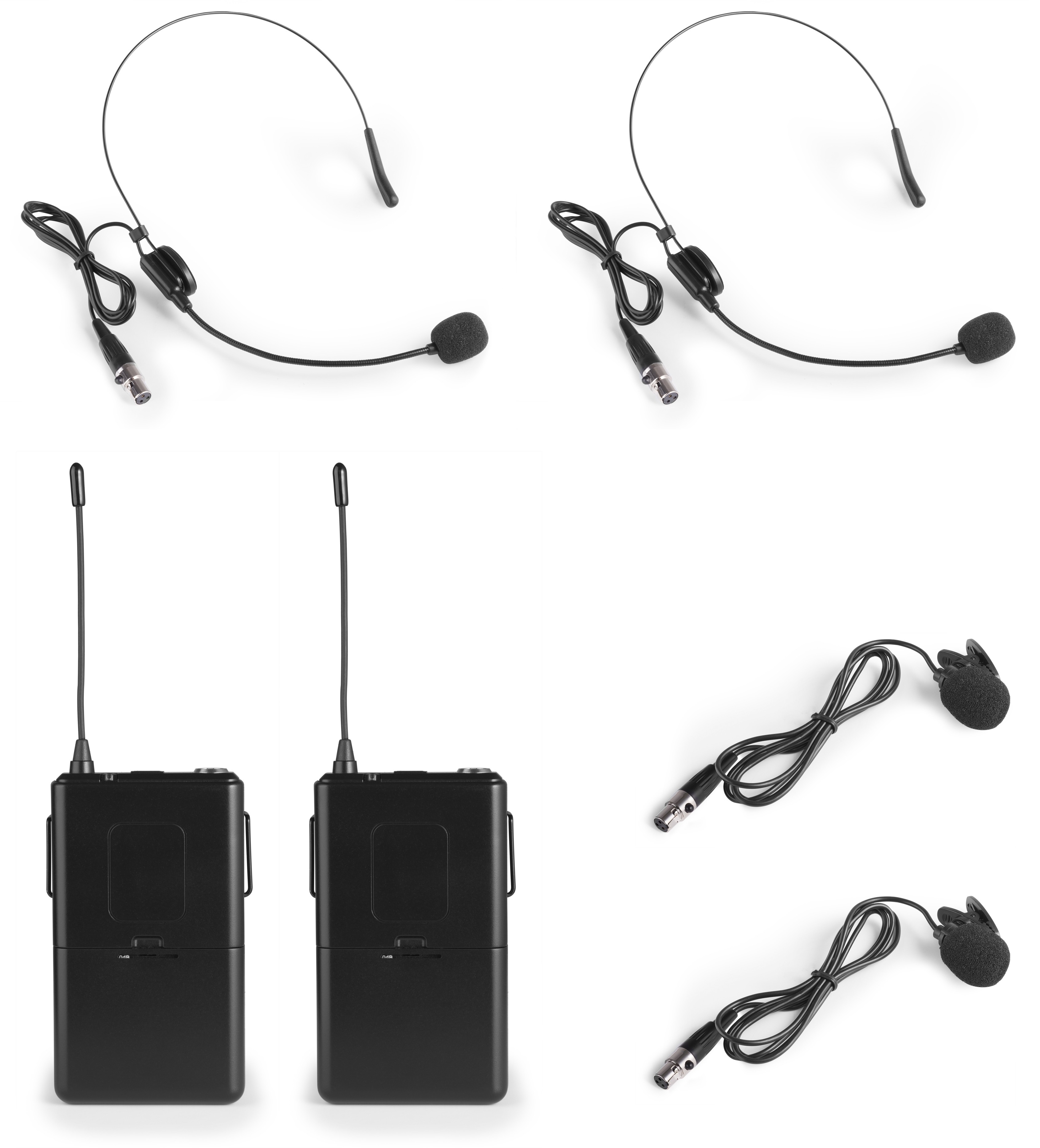 Set microfonico VHF con 2 Bodypack. In dotazione: clip + Archetto, mod. WM522B