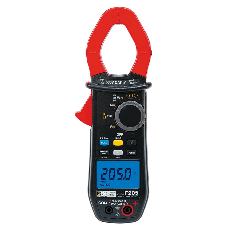 F205 Multimetro a pinza 600A AC900 A DC,TRMS ACDC AMRA Chauvin Arnoux P01120925