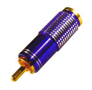 Spina Volante Dorato Coassiale RCA Schermata Blu SP/369B-C