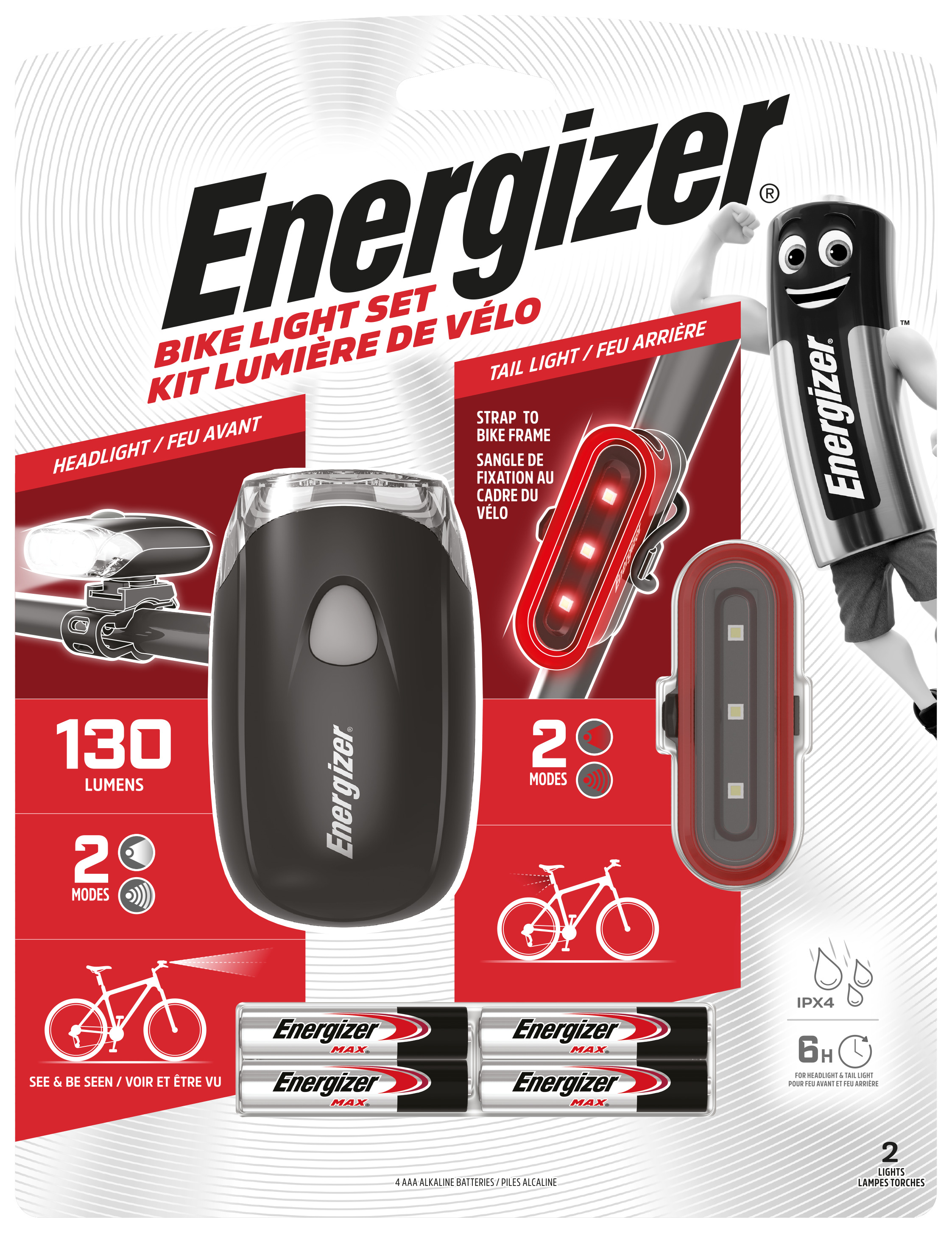 ENERGIZER EU Bike Light 130 lumens 4AAA