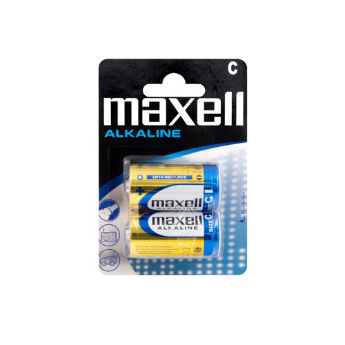 MAXELL batteria alcalina C in blister da 2 pile LR14
