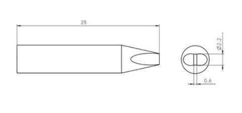 Punta a cacciavite 2,2x0,6mm per saldatore Weller WXUPMS 150W