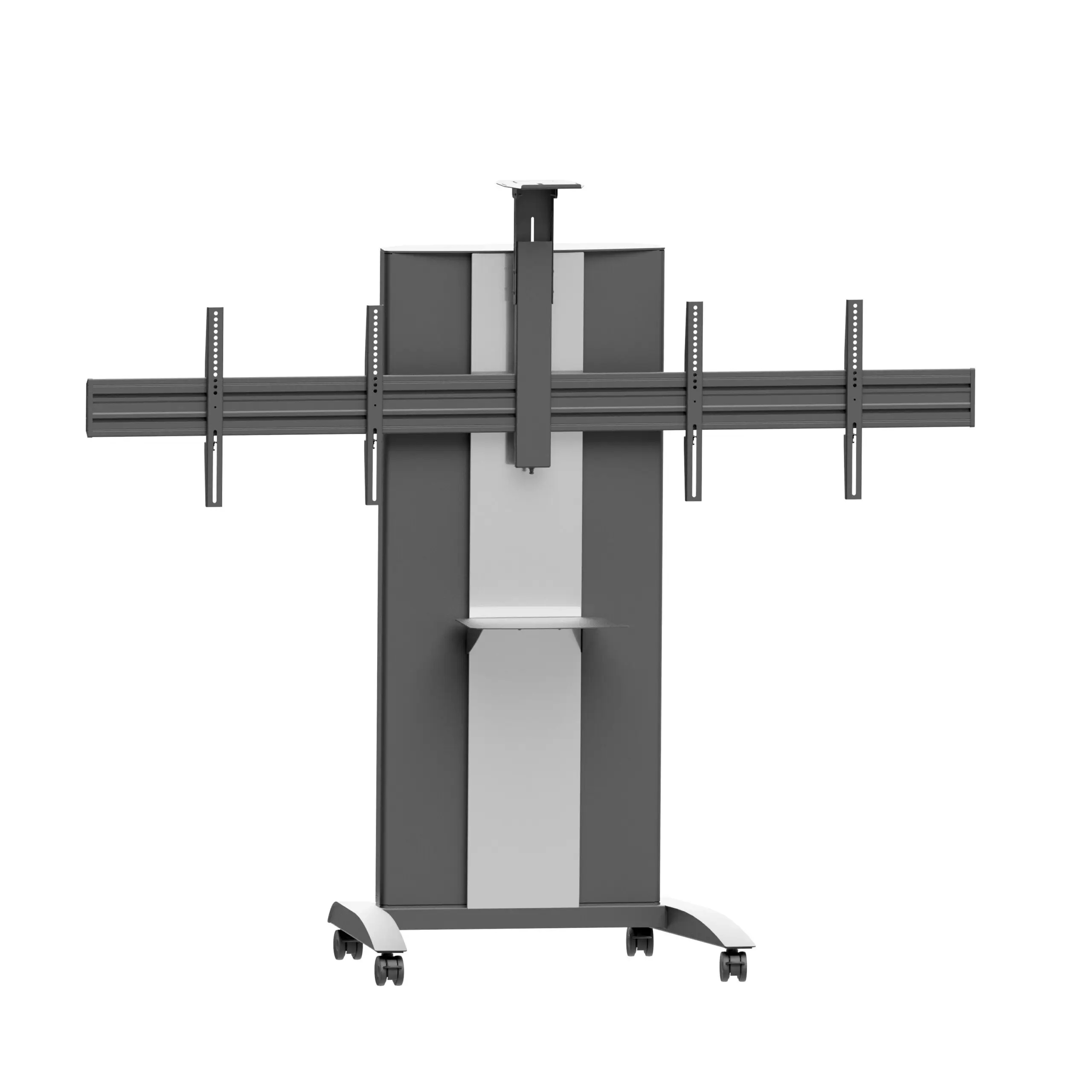 VCTX255 - Carrello per videoconferenze a schermo piatto con regolazione in altezza per due schermi da 50-57"