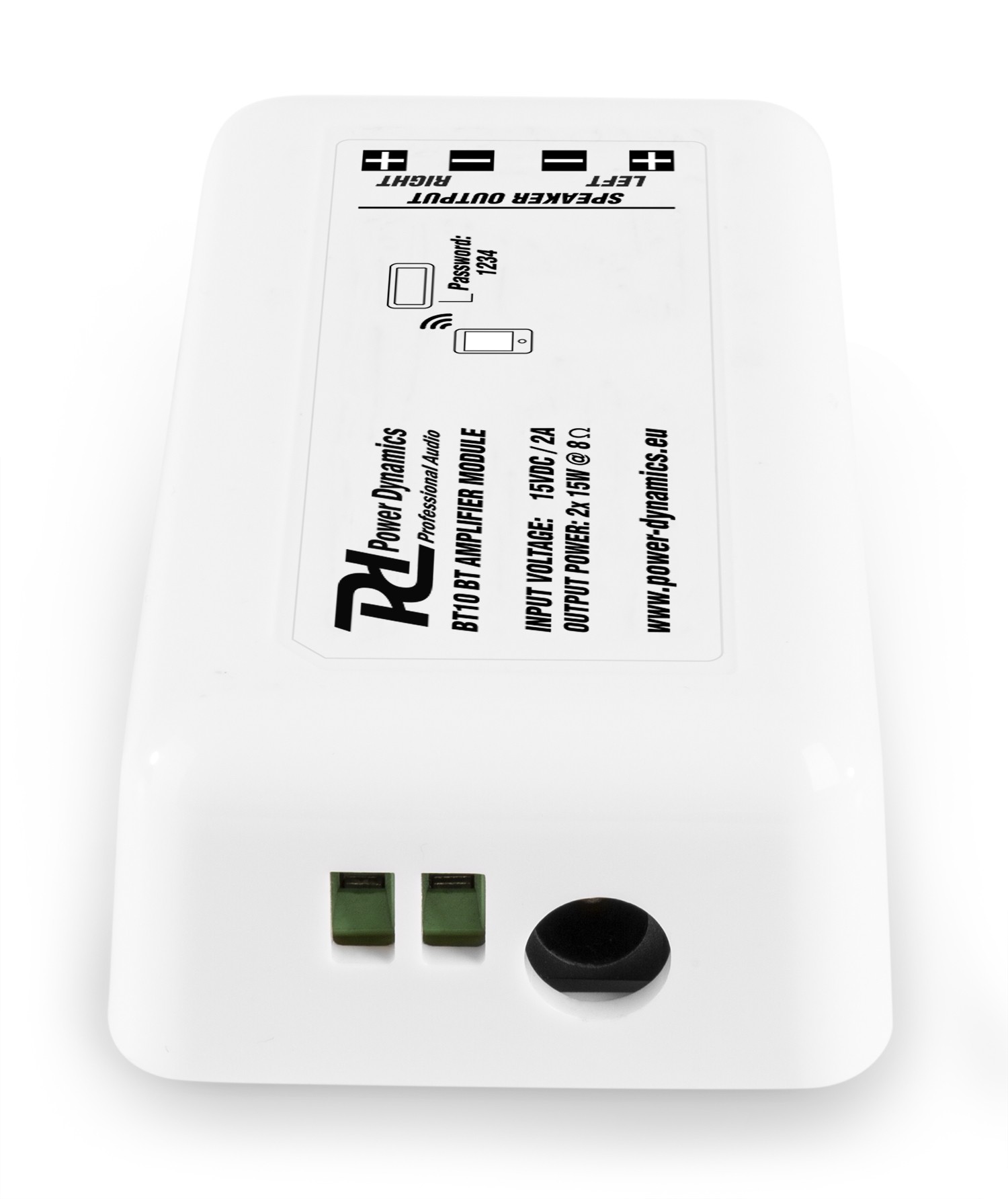 Amplificatore audio stereo compatto e con una potenza di 60W (2x30W), Mod. BT10