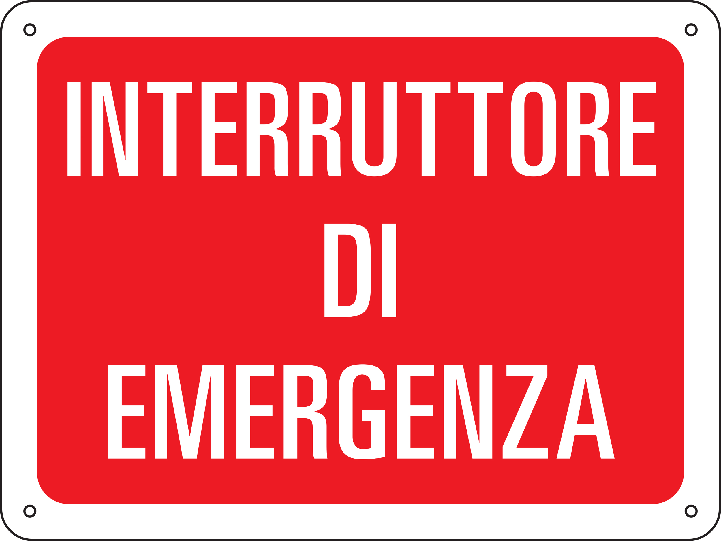 Cartelli Segnalatori 4808 INTERRUTTORE DI EMERGENZA