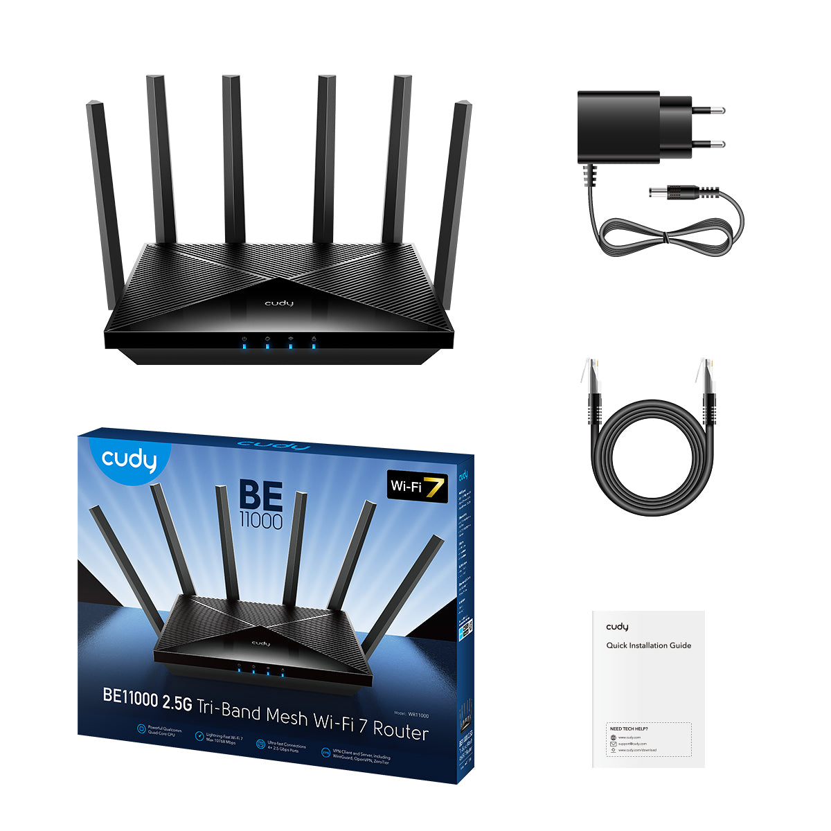 WR11000 - BE11000 2.5G Tri-Band Wi-Fi 7 Mesh Router