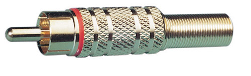 Spina rca volante dorata rossa con guidacavo (4pz) blister