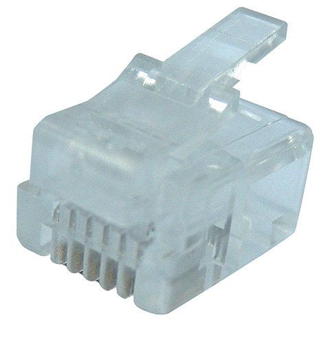 Spina Plug telefonico 6/4 in blister da 4pezzi