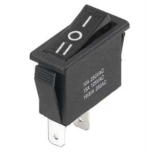 Deviatore A Bilanciere Unipolare Tasto N.On-Off-On Nero DE/2207H-C