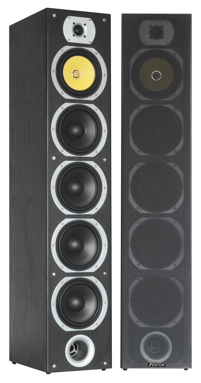 Coppia diffusori 4 vie a torre da 600W (2x300W), colore nero, Mod. SHFT57B