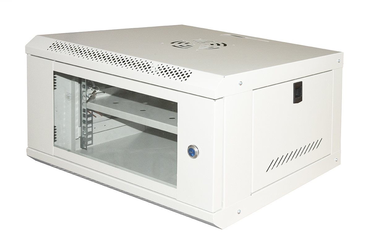 MK1906UL - ARMADIO RACK 19 6U LINK SERIE LIGHT COLORE GRIGIO  PORTA VETRO RIPIANO INCLUSO