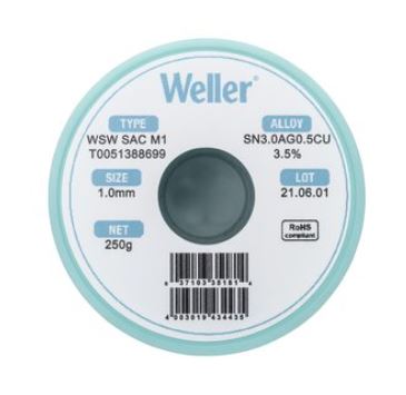 WSW SAC M1 Filo saldante, Ø 0,1 mm, 250 gr. T0051388699 - Weller