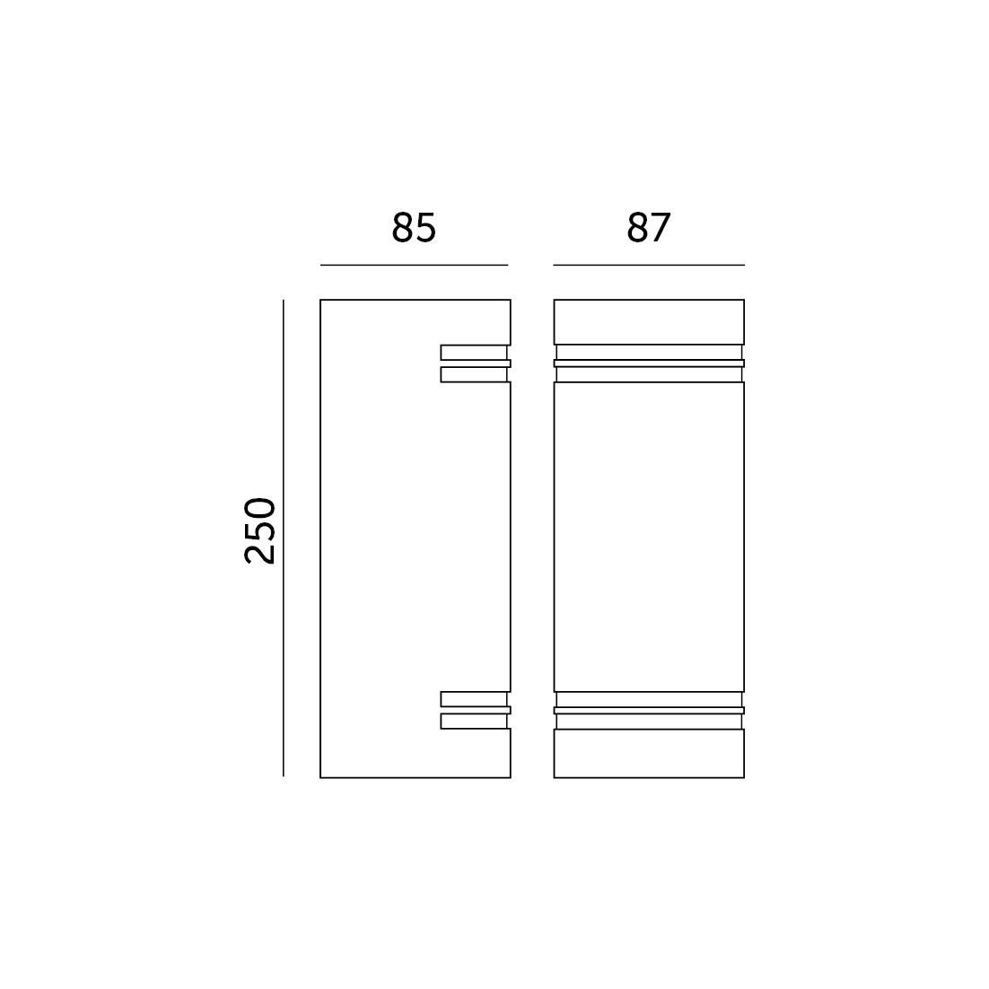 QUAZAR 7 - applique da esterno biemissione 2xGU10 IP44 grigia, KOBI
