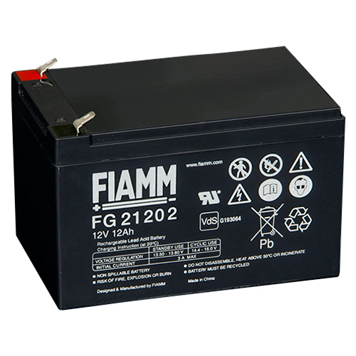 Batteria al piombo ricaricabile 12V 12Ah terminale faston 6.3 mm FIAMM