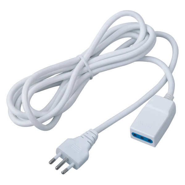 Prolunga elettrica bianca spina 10a-presa 10a 3mt 3x1mmq  MKC