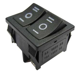 Deviatore .A Bilanciere Doppio 10A 250V Nero I-0-Ii DE/3482H-I