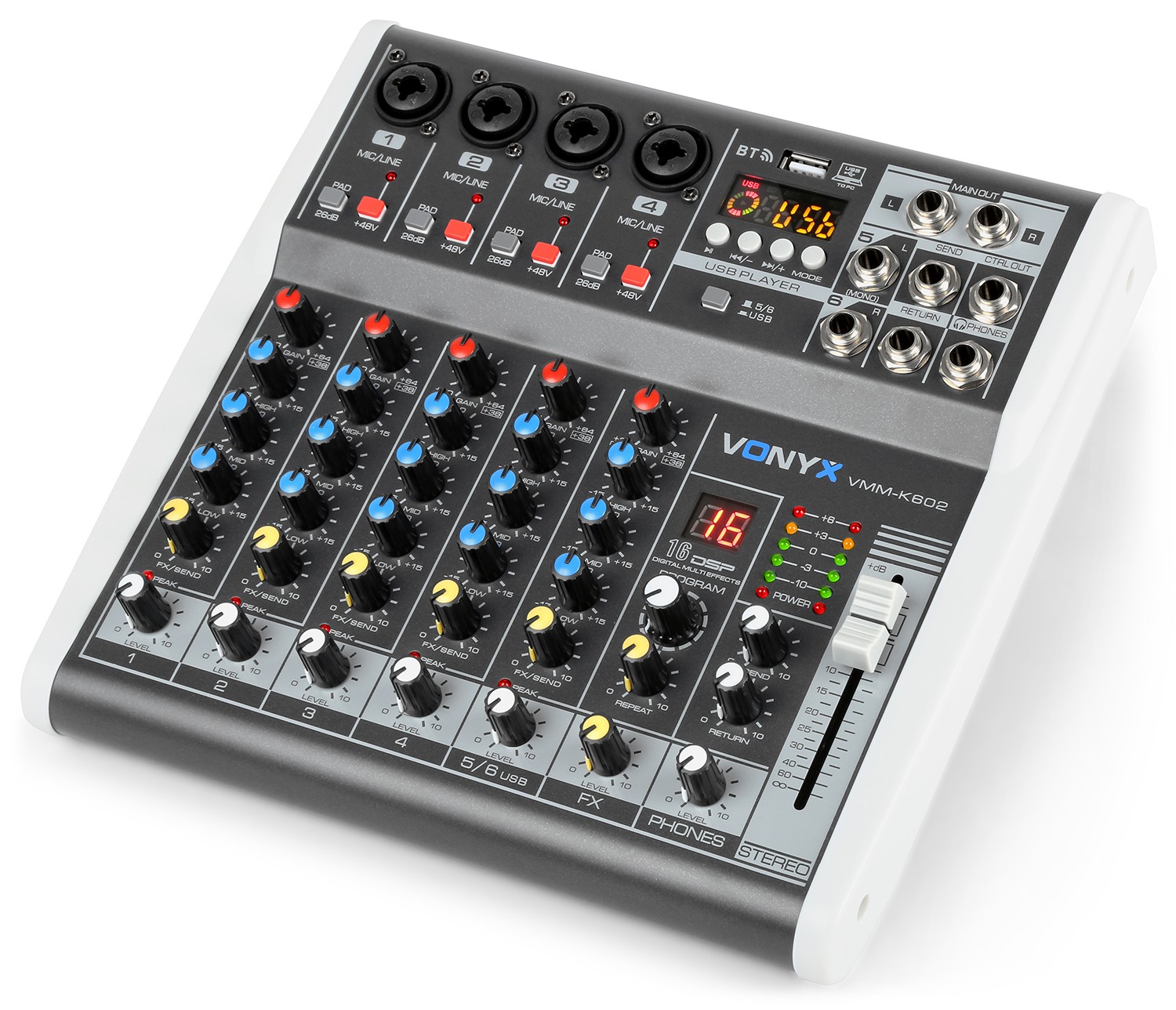 Mixer 6 canali funzione con DSP. Mod. VMM-K602