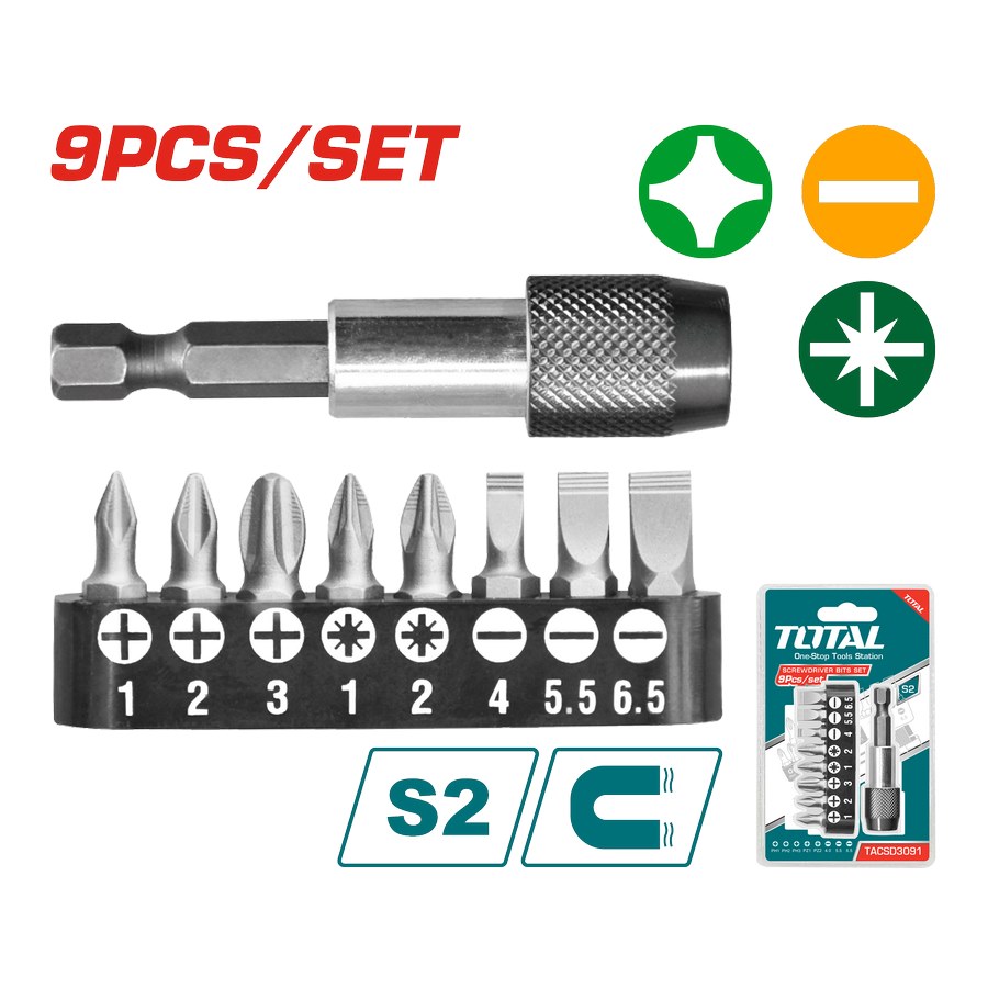 Set da 9 Punte per Avvitatore TACSD3091