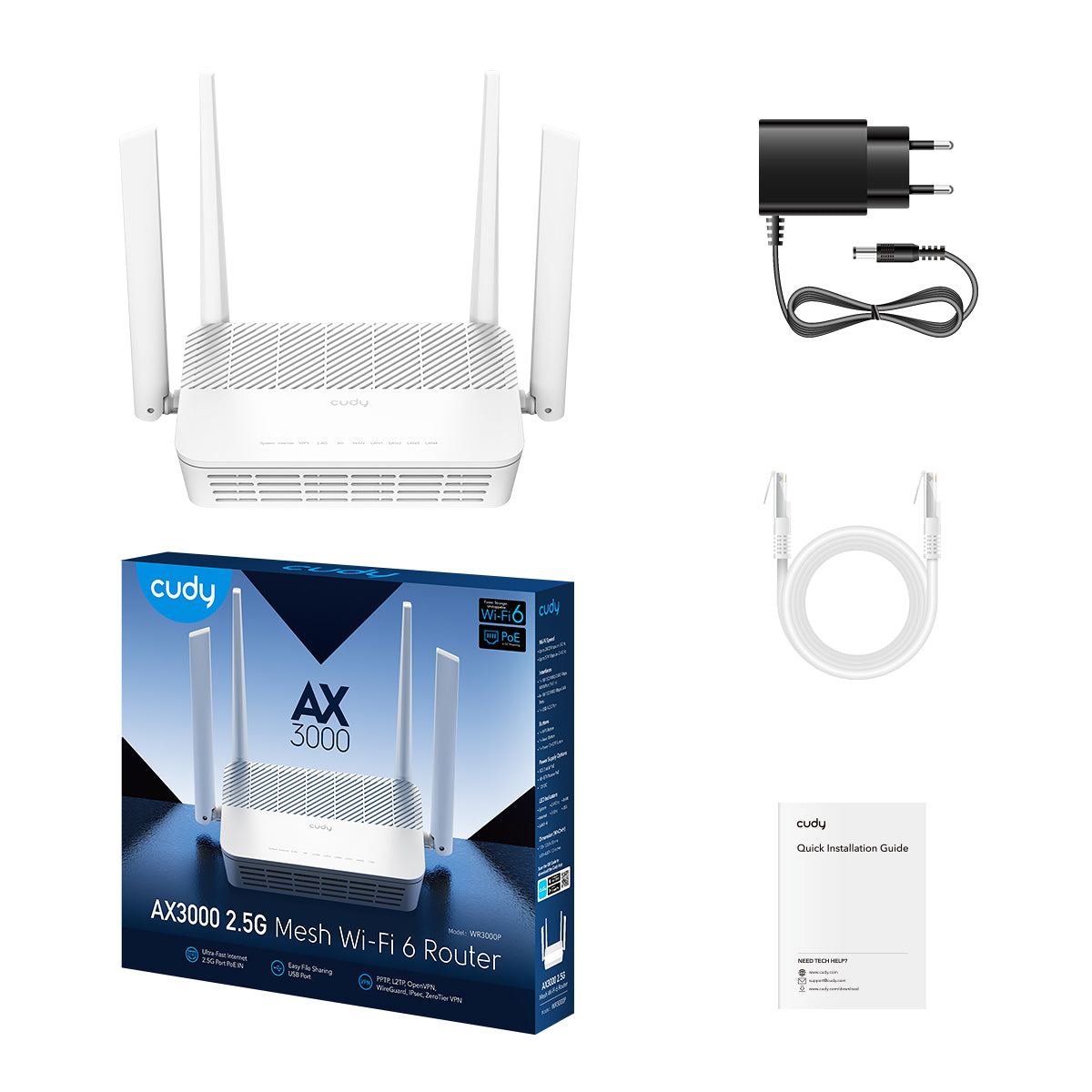 WR3000P - AX3000 2.5G Wi-Fi 6 Mesh PoE Router
