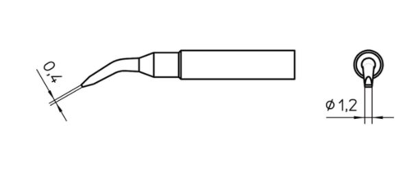Punta saldante, punta a cacciavite, 1,2 x 0,4 mm T0054487499 Weller
