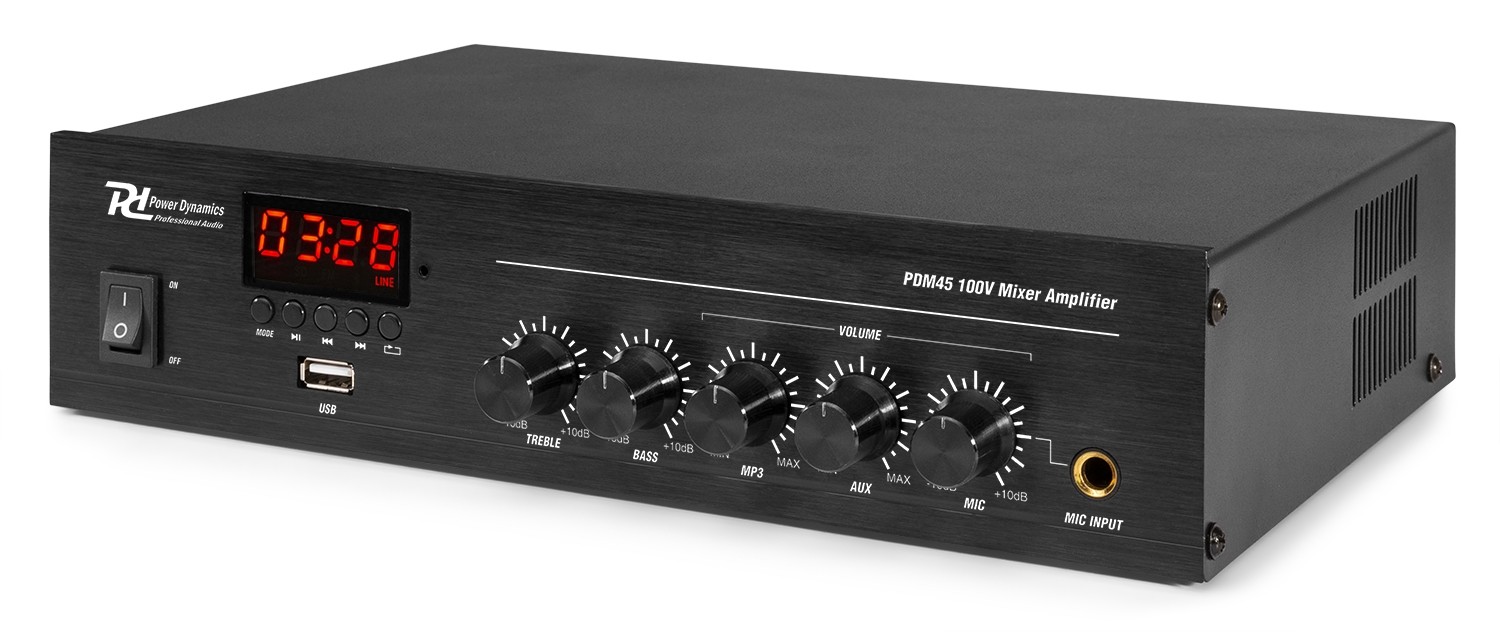 Amplificatore 45W 100V/4-16Ω con Bluetooth e USB PDM4