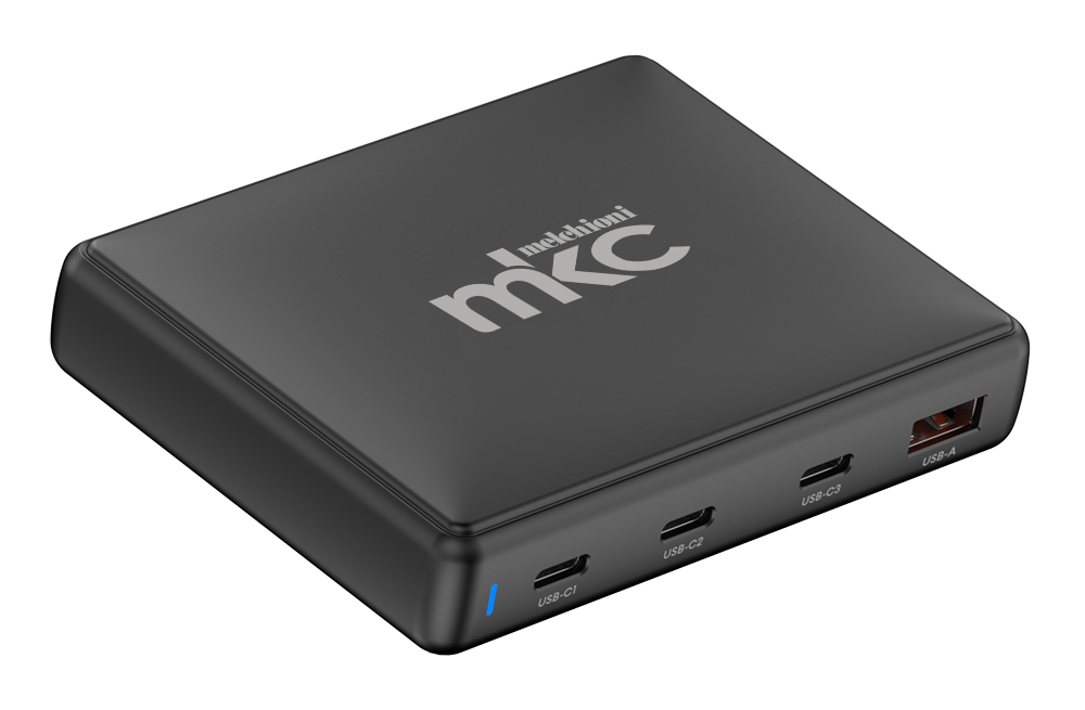 Caricabatterie USB GAN 140W PD 3 USB-C + 1 USB-A Nero
