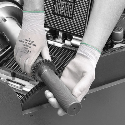 Guanti bianchi Pro-Safe con rivestimento in poliuretano, taglia 9/L