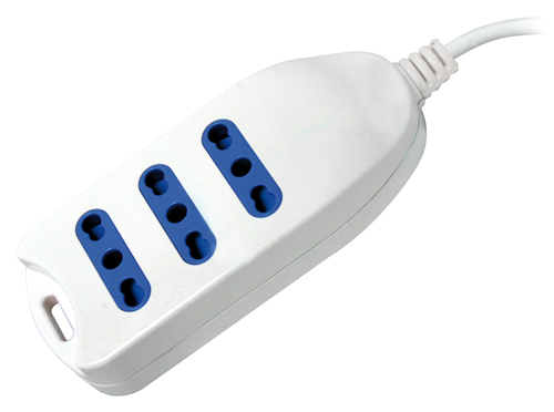 Multipresa bianca n3 prese bipasso 10/16a - cavo con spina 2p+t 16a MKC