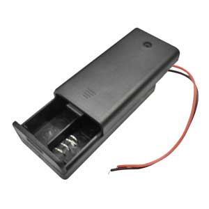 Portabatterie Chiuso Per 2 Stilo Con Fili E Interruttore On/Off PIL/33-C