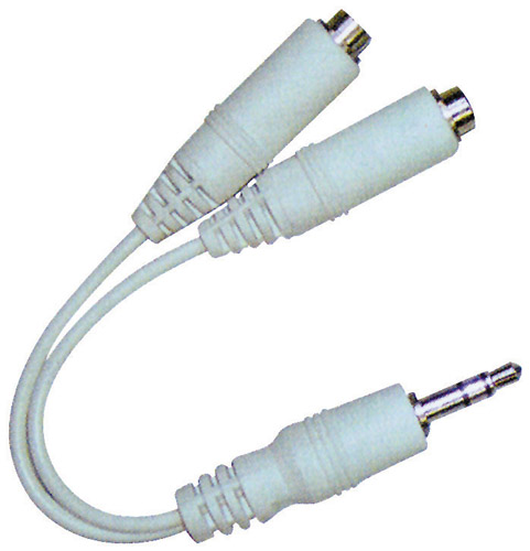 Cavetto adattatore spina - 2 prese stereo 3,5 mm - bianco - IP-110