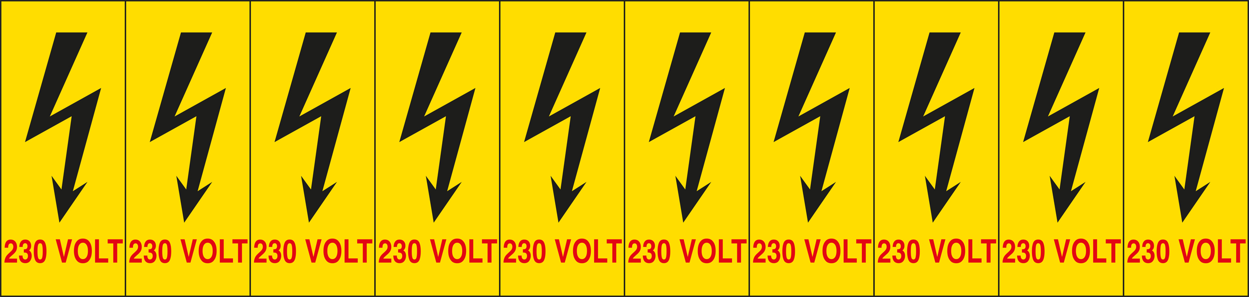 Cartelli Segnalatori E91512B foglio 10 etic.aut.zagaglia e 230 VOLT