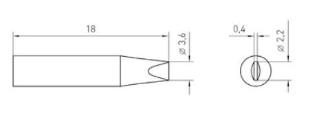 RT Micro Punte saldante, Ø 2,2 x 0,4 mm T0054462299N Weller