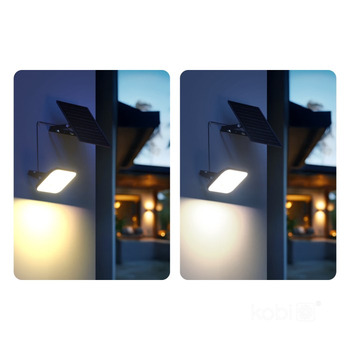 Faro solare MHCS PREMIUM 30W 2CCT IP65, con kit pannello solare 10W