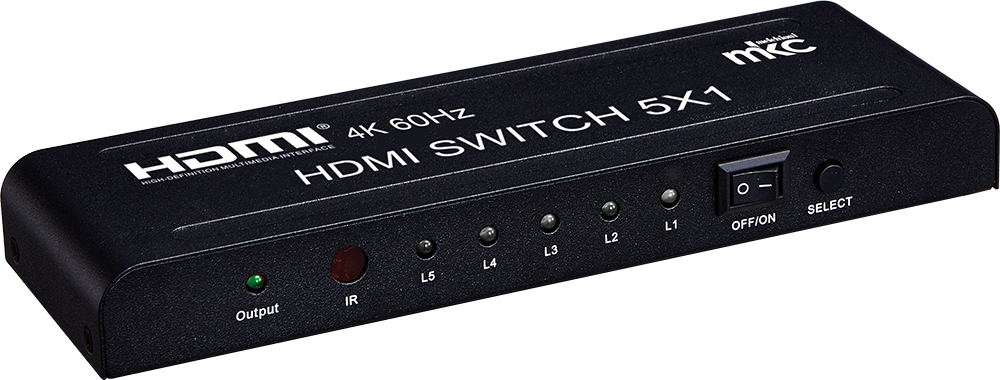Selettore HDMI V2.0a UHD 4K/60Hz 5IN x 1OUT mod. MK-DSW5 2.0