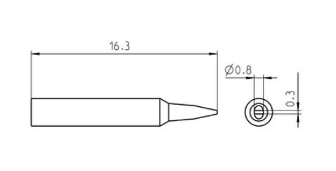 RT Pico Punta saldante, Ø 0,8 x  0,3 mm T0050102499 Weller