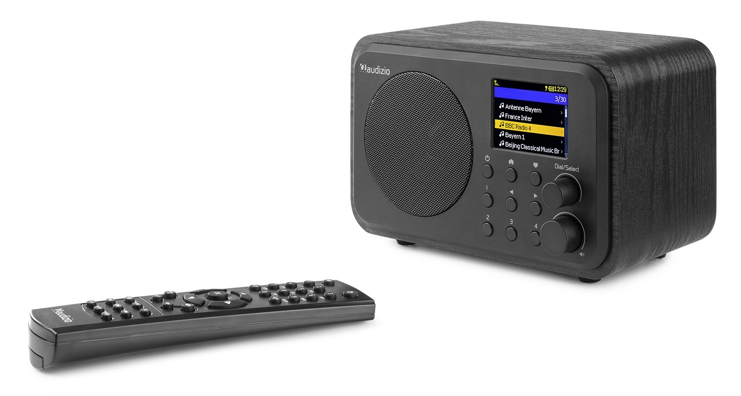 Venezia, WiFi Internet radio, batteria integrata e display a colori, colore nero