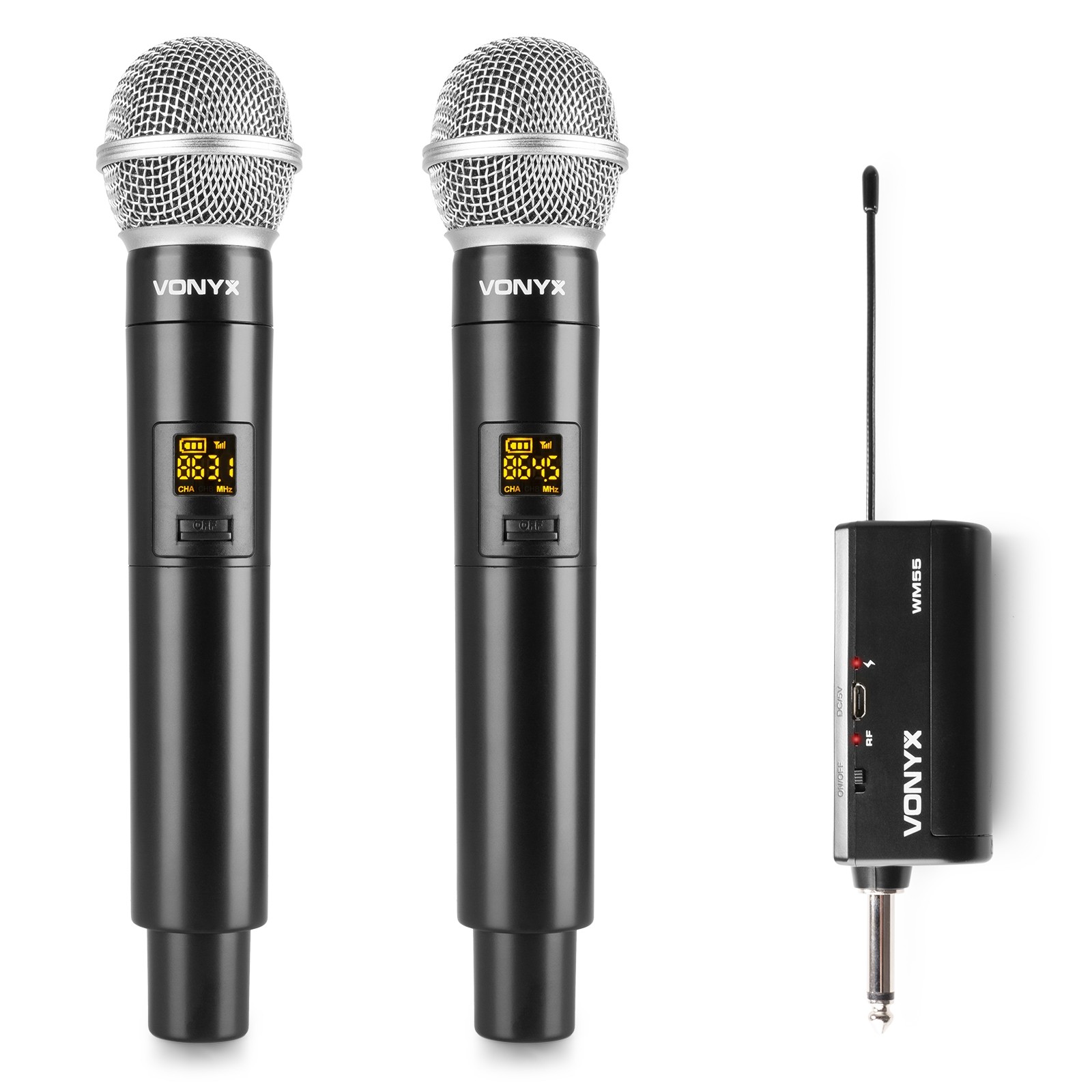 Set microfonico in banda UHF con due radiomicrofoni, Mod. WM552