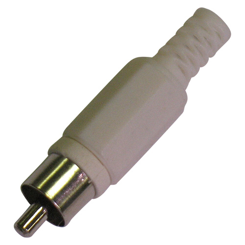 Spina rca volante bianca con guidacavo CT2005 PLUG WHITE