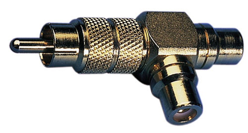 Adattatore spina rca - 2 prese rca dorato FR0522