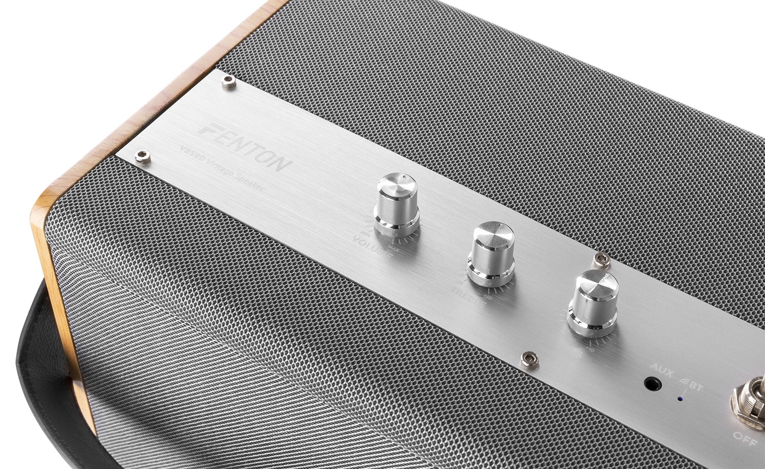 Diffusore Bluetooth da 40W stile Vintage in legno chiaro, woofer da 8”, Mod. VBS80