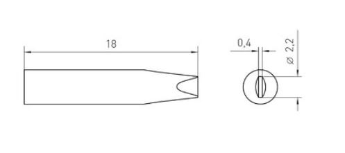 PT Micro Punte saldante, punta a cacciavite Ø 2,2 x 0,4 mm T0054460899N Weller