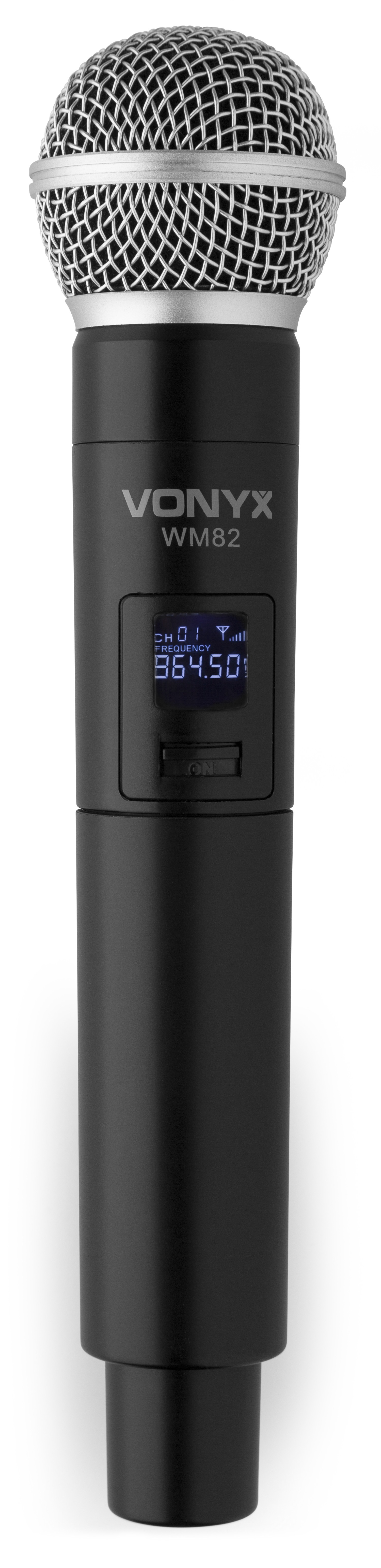 WM82C Radiomicrofono 2 canali UHF, con 1 Palmare e 1 bodypack, cuffia e tieclip