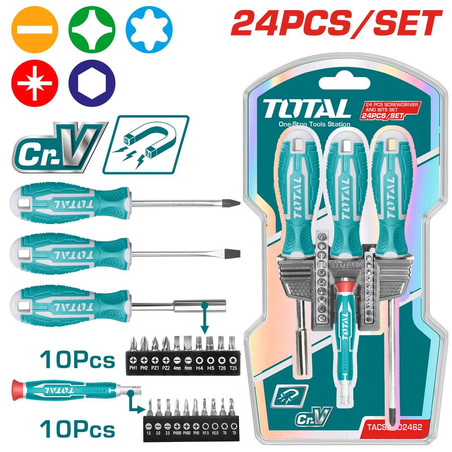 Set cacciaviti e punte 24 pezzi TACSD302462